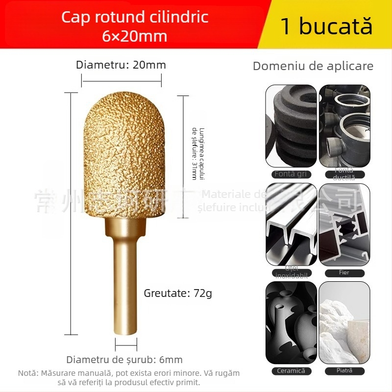 Cap de șlefuit cu diamant sudat pentru bormașină electrică – Xin Yilong, Material: Gold steel sand