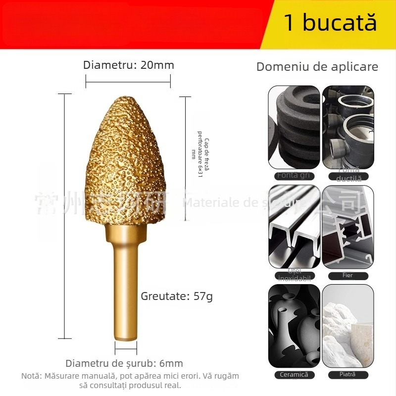Cap de șlefuit cu diamant sudat pentru bormașină electrică – Xin Yilong, Material: Gold steel sand