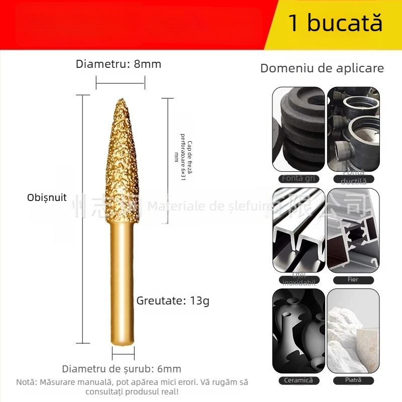 Cap de șlefuit cu diamant sudat pentru bormașină electrică – Xin Yilong, Material: Gold steel sand