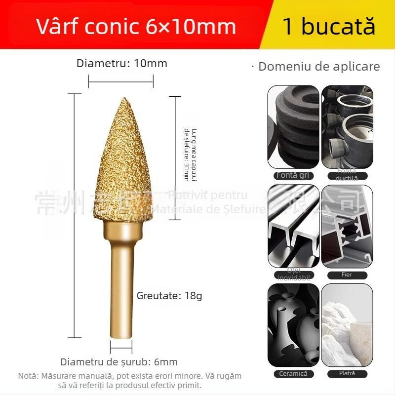 Cap de șlefuit cu diamant sudat pentru bormașină electrică – Xin Yilong, Material: Gold steel sand