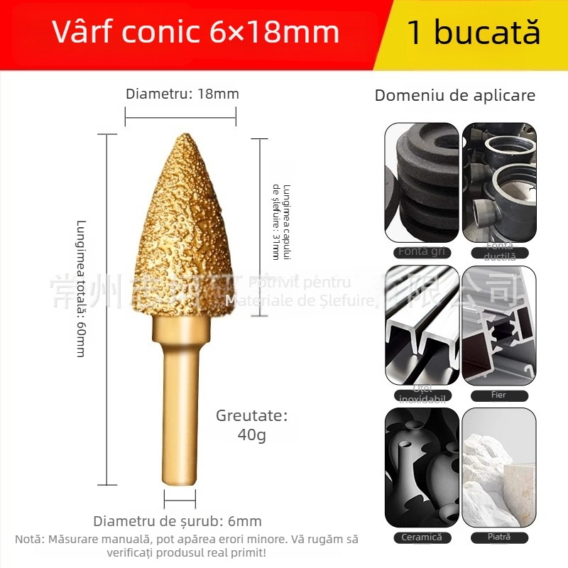 Cap de șlefuit cu diamant sudat pentru bormașină electrică – Xin Yilong, Material: Gold steel sand