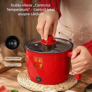 Oală electrică de gătit CW-1.8, vas interior din oțel inoxidabil, control mecanic cu buton, design cu 2 straturi, capacitate 1.8 L, funcție de curățare încorporată