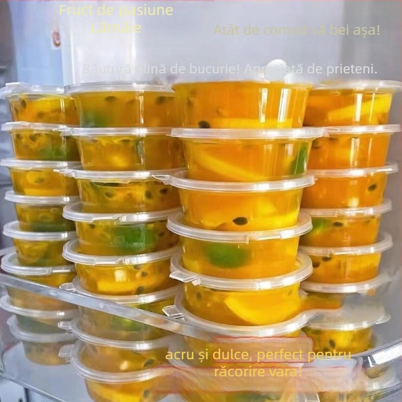 Cănițe de plastic pentru sosuri, de unică folosință, cu capac, compatibile cu microundele, pachet 1000