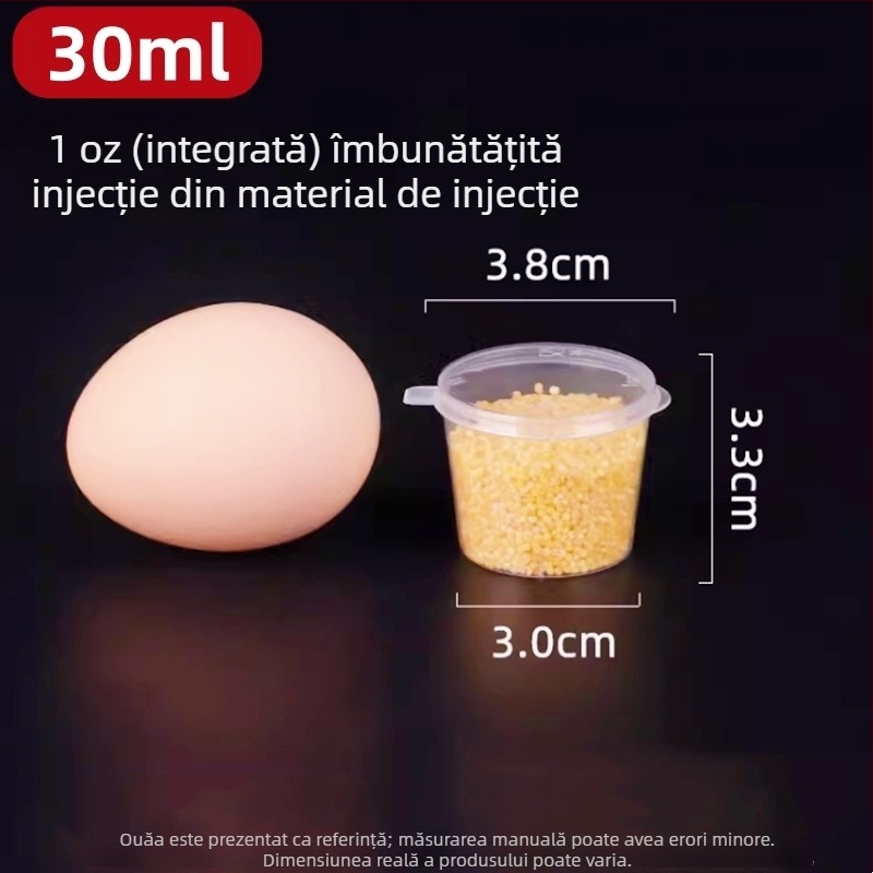 Cănițe de plastic pentru sosuri, de unică folosință, cu capac, compatibile cu microundele, pachet 1000