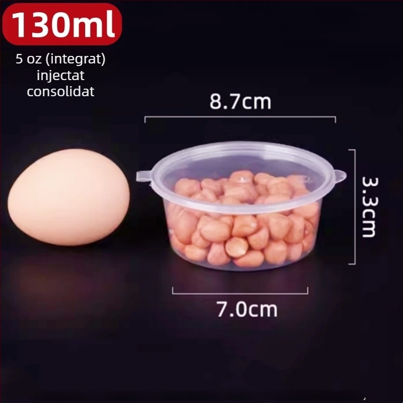 Cănițe de plastic pentru sosuri, de unică folosință, cu capac, compatibile cu microundele, pachet 1000