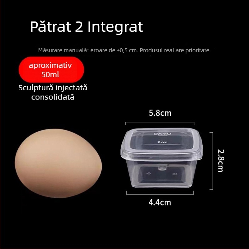 Cănițe de plastic pentru sosuri, de unică folosință, cu capac, compatibile cu microundele, pachet 1000