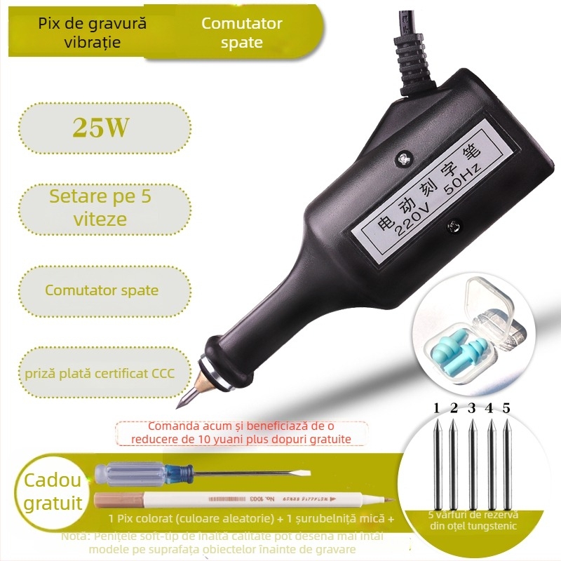 DIY Stilou electric de gravură, Stilou compact pentru gravură și marcare, Stilou electric de gravură, Mașină de gravură jad și metal