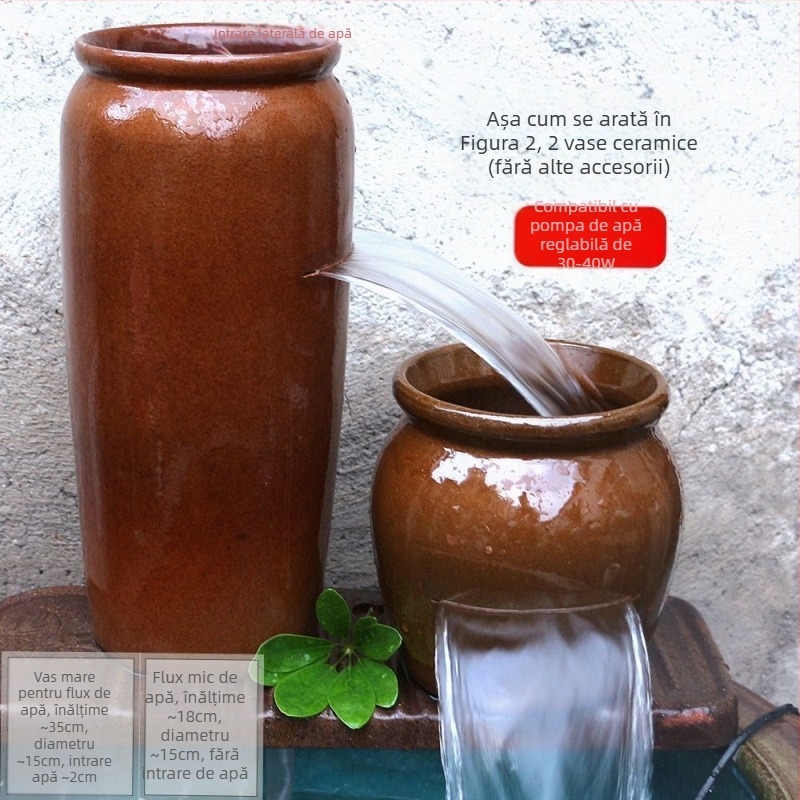 Ornament ceramic pentru acvariu cu cascadă, stil simplu și modern, fără personalizare, cadou