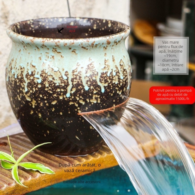 Ornament ceramic pentru acvariu cu cascadă, stil simplu și modern, fără personalizare, cadou