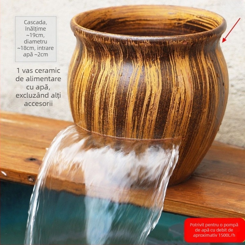 Ornament ceramic pentru acvariu cu cascadă, stil simplu și modern, fără personalizare, cadou