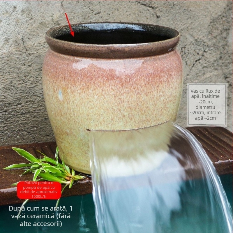 Ornament ceramic pentru acvariu cu cascadă, stil simplu și modern, fără personalizare, cadou