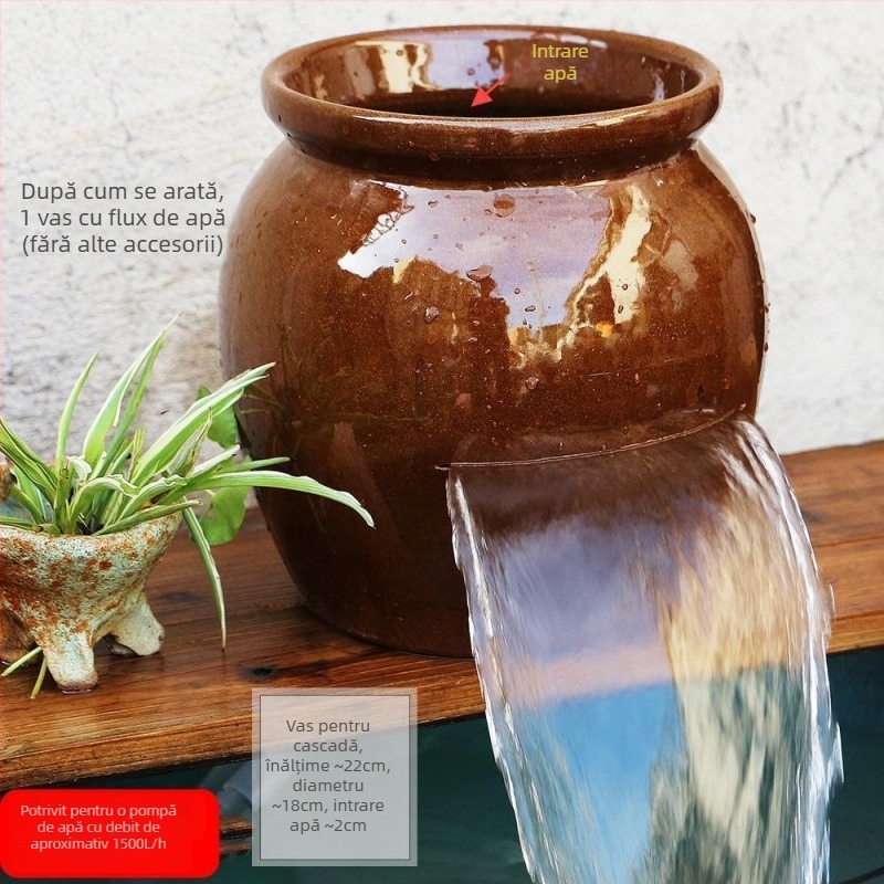 Ornament ceramic pentru acvariu cu cascadă, stil simplu și modern, fără personalizare, cadou