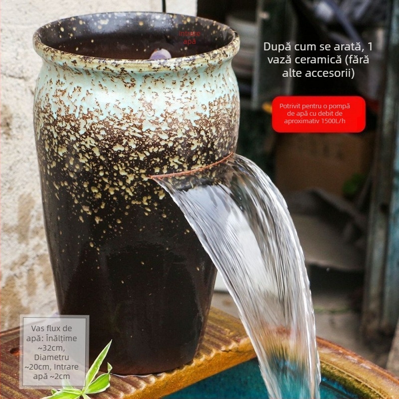 Ornament ceramic pentru acvariu cu cascadă, stil simplu și modern, fără personalizare, cadou