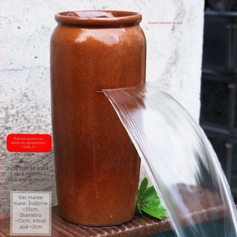 Ornament ceramic pentru acvariu cu cascadă, stil simplu și modern, fără personalizare, cadou