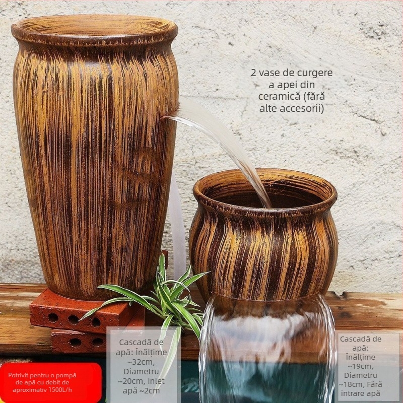 Ornament ceramic pentru acvariu cu cascadă, stil simplu și modern, fără personalizare, cadou