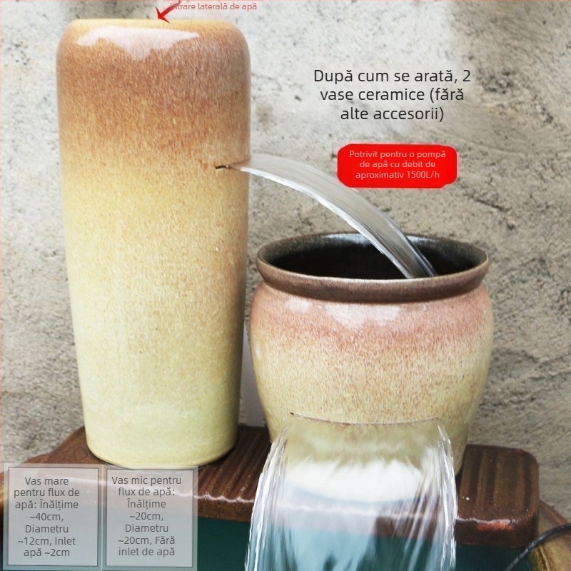 Ornament ceramic pentru acvariu cu cascadă, stil simplu și modern, fără personalizare, cadou