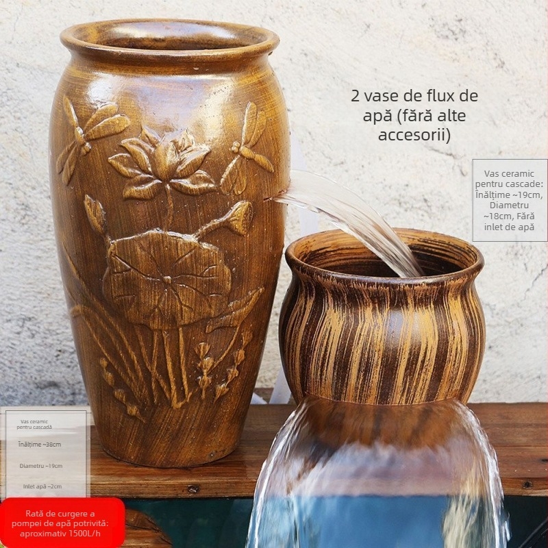 Ornament ceramic pentru acvariu cu cascadă, stil simplu și modern, fără personalizare, cadou