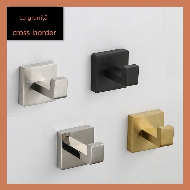 Cuier din oțel inoxidabil, montat pe perete, baie, încărcare 5 kg, finisaj periat, design modern minimalist