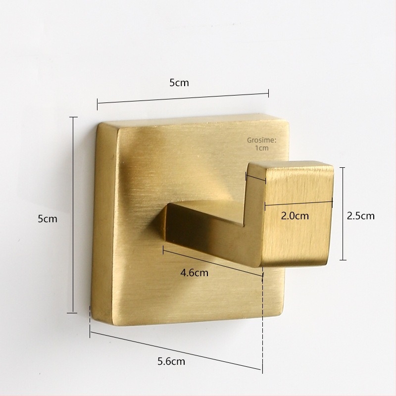 Cuier din oțel inoxidabil, montat pe perete, baie, încărcare 5 kg, finisaj periat, design modern minimalist