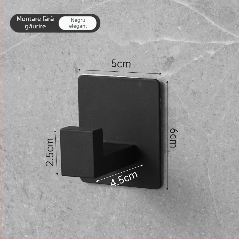 Cuier din oțel inoxidabil, montat pe perete, baie, încărcare 5 kg, finisaj periat, design modern minimalist