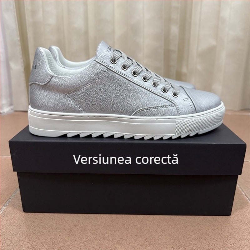 Adidași sport casual unisex, talpă groasă, închidere cu șireturi, partea superioară din țesătură, talpă din cauciuc, branț PU