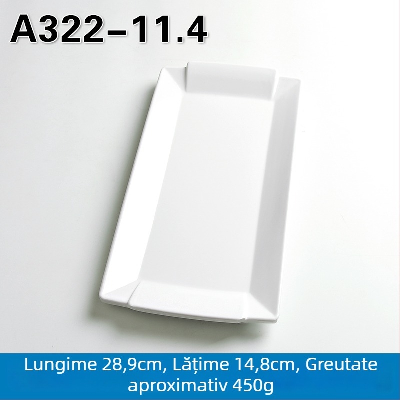 Tavă de servire dreptunghiulară din melamină pentru hot pot și grătar, stil chinezesc, finisaj pulverizat