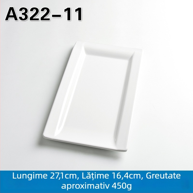 Tavă de servire dreptunghiulară din melamină pentru hot pot și grătar, stil chinezesc, finisaj pulverizat