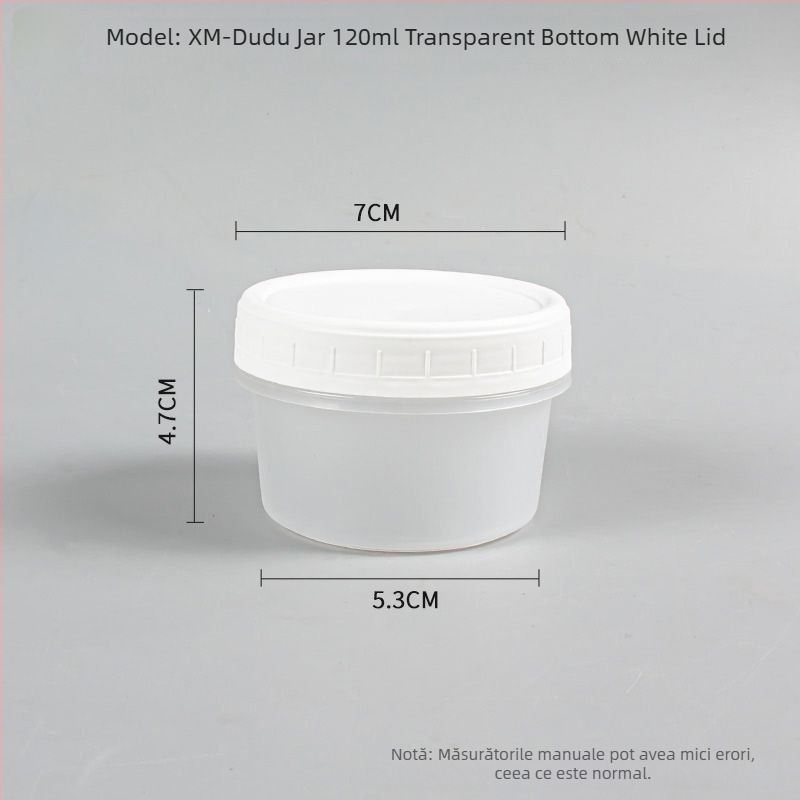 Cutie de prânz de unică folosință cu capac, formă rotundă, material PP, compatibilă cu microunde și congelare.