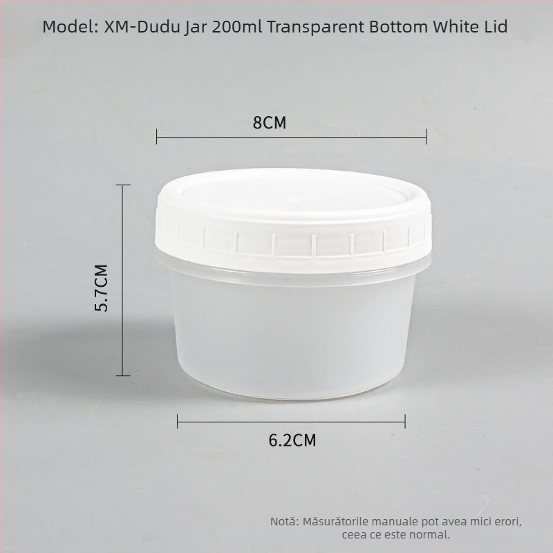 Cutie de prânz de unică folosință cu capac, formă rotundă, material PP, compatibilă cu microunde și congelare.