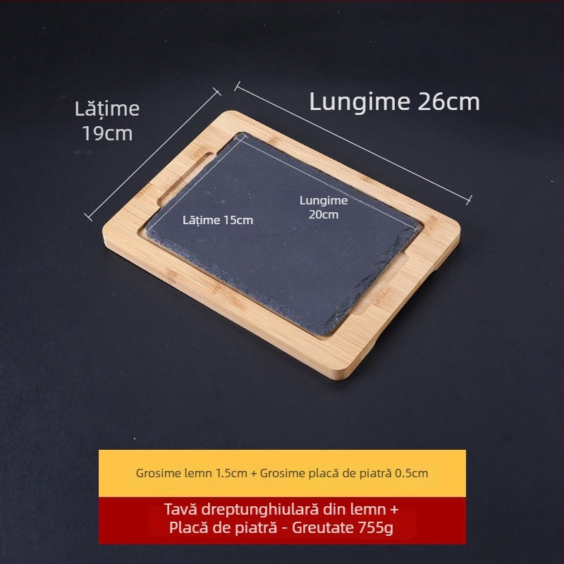 Placă din piatră de porțelan, suprafață mată, formă dreptunghiulară, stil japonez.