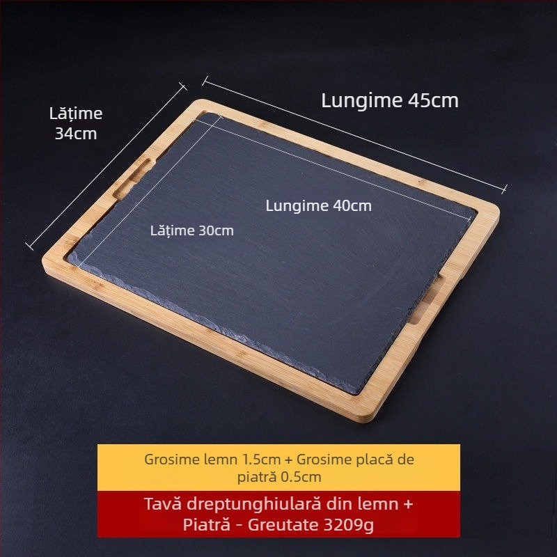 Placă din piatră de porțelan, suprafață mată, formă dreptunghiulară, stil japonez.