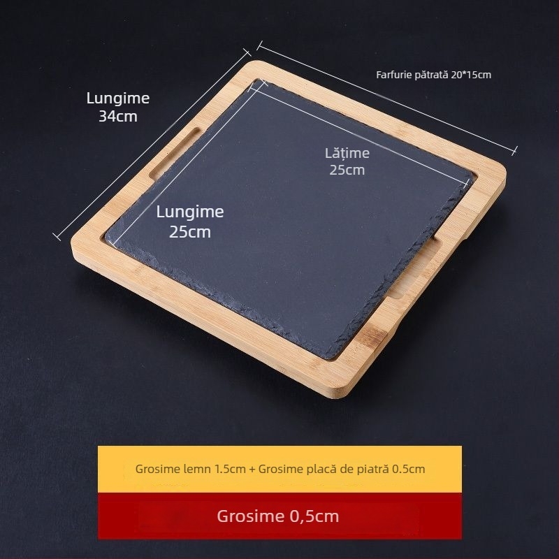 Placă din piatră de porțelan, suprafață mată, formă dreptunghiulară, stil japonez.