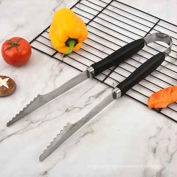 Set portabil pentru grătar din oțel inoxidabil 410, mâner în formă de dovleac, în husă din material Oxford — include cuțit, clipsă, perie, furcă, frigărui și spatulă