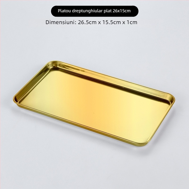 Farfurie din oțel inoxidabil în stil coreean, pătrată, compatibilă cu cuptorul cu microunde, design modern minimalist, calitate premium