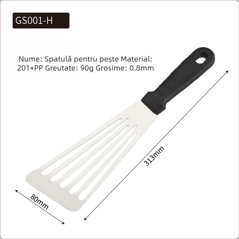 Set de spatule teppanyaki din oțel inoxidabil pentru grătar în aer liber — design modern minimalist, include spatule pentru steak și clătite, personalizabile