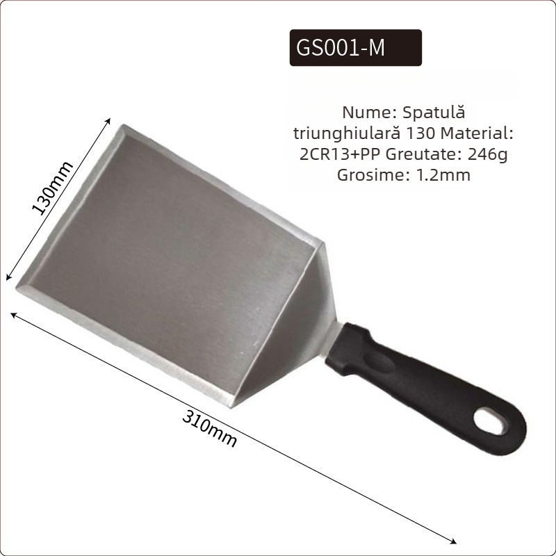 Set de spatule teppanyaki din oțel inoxidabil pentru grătar în aer liber — design modern minimalist, include spatule pentru steak și clătite, personalizabile