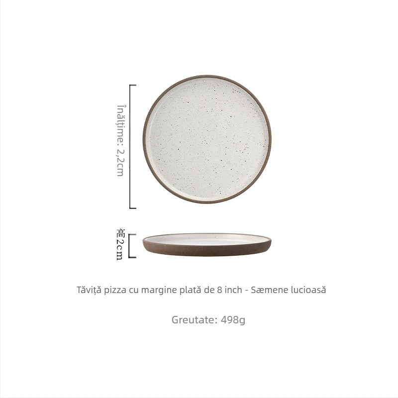 Farfurie din porțelan în stil japonez, rotundă, compatibilă cu microundele, personalizabilă