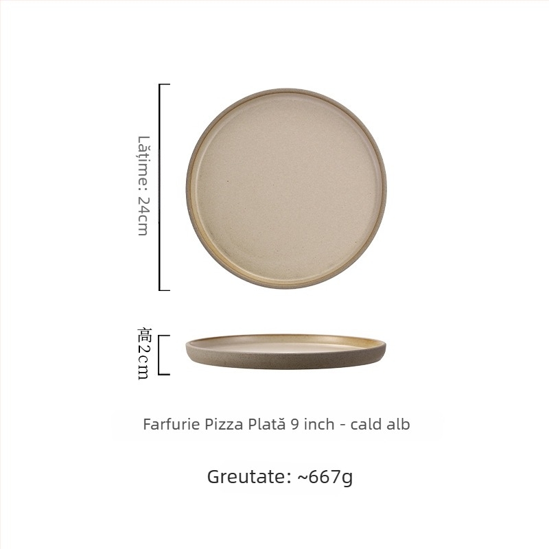 Farfurie din porțelan în stil japonez, rotundă, compatibilă cu microundele, personalizabilă