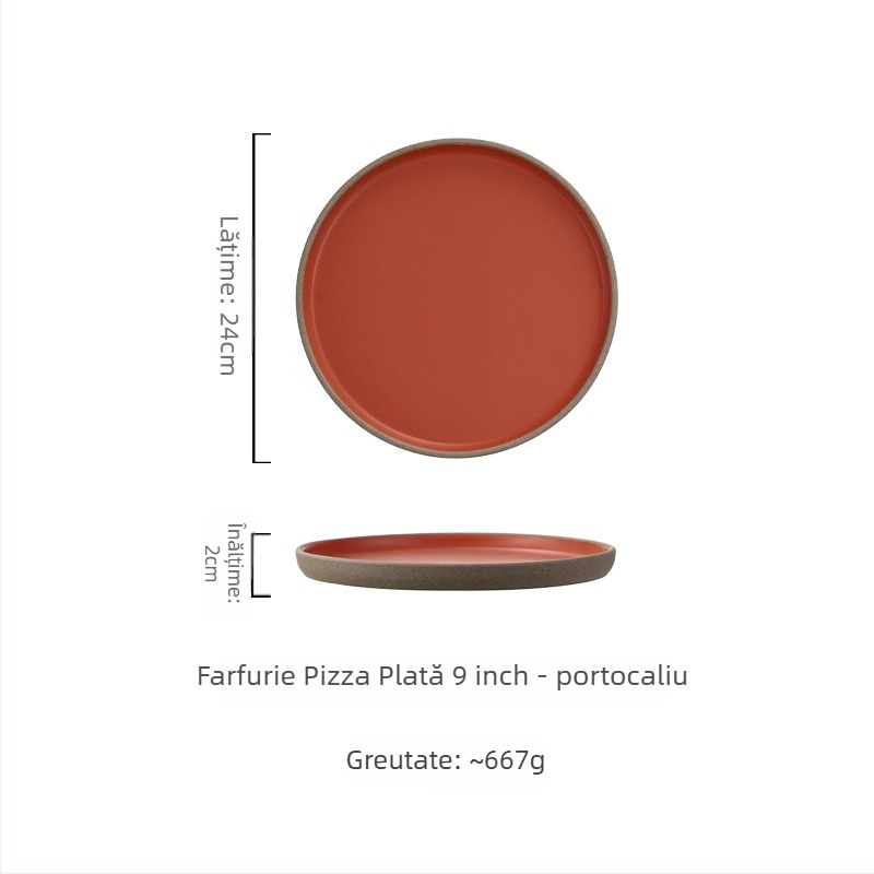 Farfurie din porțelan în stil japonez, rotundă, compatibilă cu microundele, personalizabilă