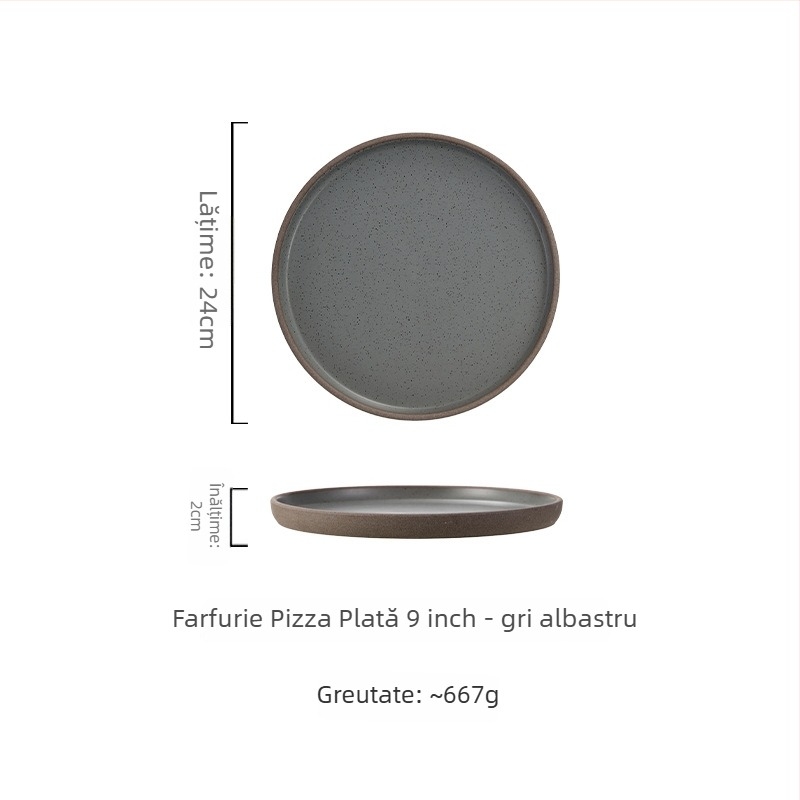 Farfurie din porțelan în stil japonez, rotundă, compatibilă cu microundele, personalizabilă