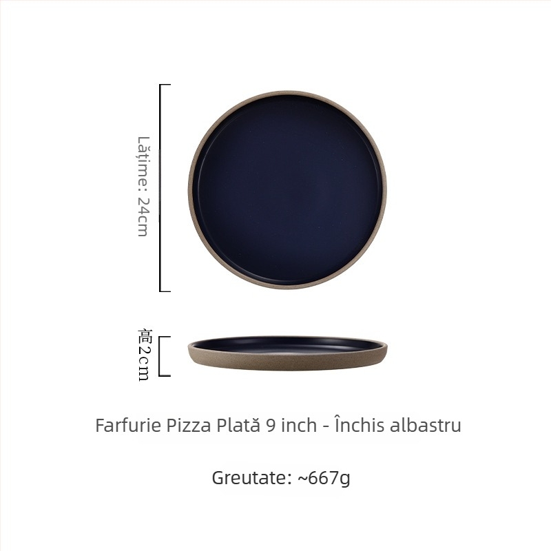 Farfurie din porțelan în stil japonez, rotundă, compatibilă cu microundele, personalizabilă