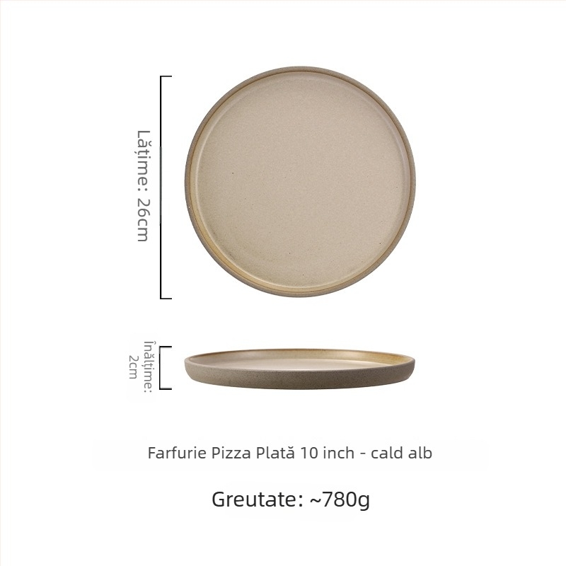 Farfurie din porțelan în stil japonez, rotundă, compatibilă cu microundele, personalizabilă