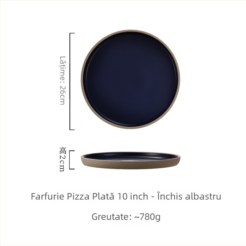 Farfurie din porțelan în stil japonez, rotundă, compatibilă cu microundele, personalizabilă