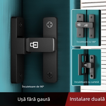 Zăvor pentru ușă Tip A, Model 83 Buckle, Aliaj de zinc, Finisaj nisipos, Montaj pe suprafață, Interior
