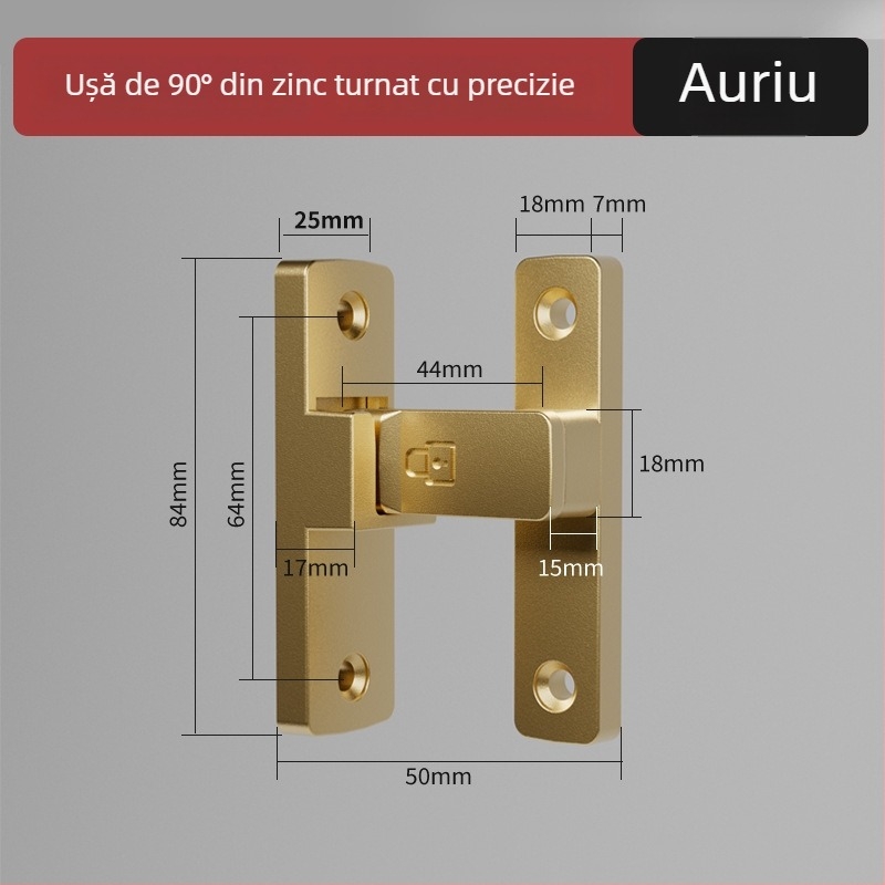 Zăvor pentru ușă Tip A, Model 83 Buckle, Aliaj de zinc, Finisaj nisipos, Montaj pe suprafață, Interior