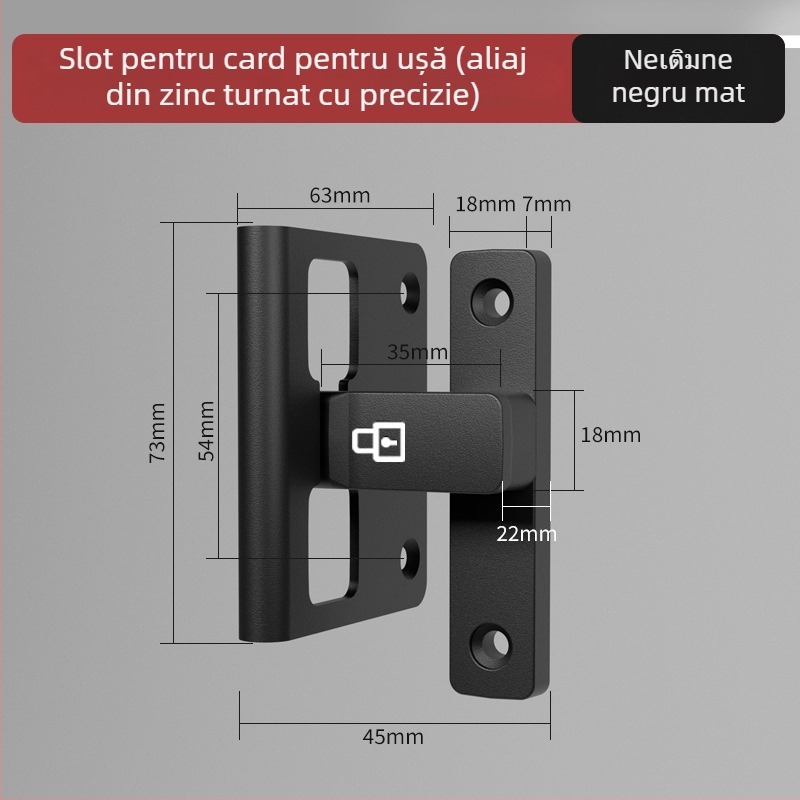 Zăvor pentru ușă Tip A, Model 83 Buckle, Aliaj de zinc, Finisaj nisipos, Montaj pe suprafață, Interior
