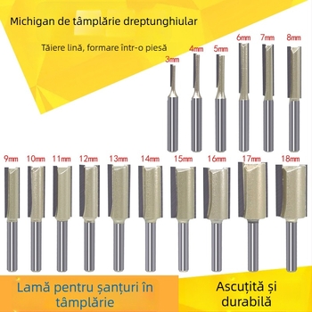 Freză de canelare pentru prelucrarea lemnului, cu muchii simple și duble, compatibilă CNC/gravare, pentru lemn, MDF și plăci laminate