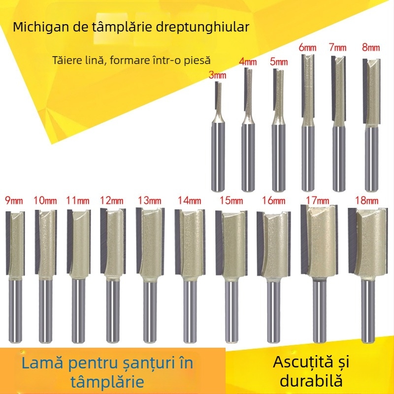 Freză de canelare pentru prelucrarea lemnului, cu muchii simple și duble, compatibilă CNC/gravare, pentru lemn, MDF și plăci laminate