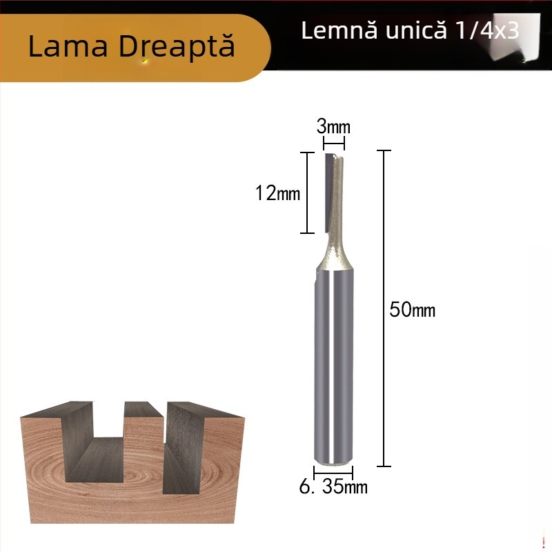 Freză de canelare pentru prelucrarea lemnului, cu muchii simple și duble, compatibilă CNC/gravare, pentru lemn, MDF și plăci laminate