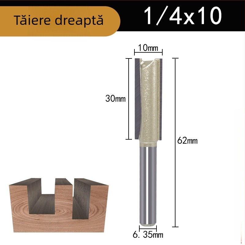 Freză de canelare pentru prelucrarea lemnului, cu muchii simple și duble, compatibilă CNC/gravare, pentru lemn, MDF și plăci laminate